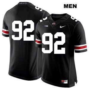 Men's NCAA Ohio State Buckeyes Haskell Garrett #92 College Stitched No Name Authentic Nike White Number Black Football Jersey JP20N22LI